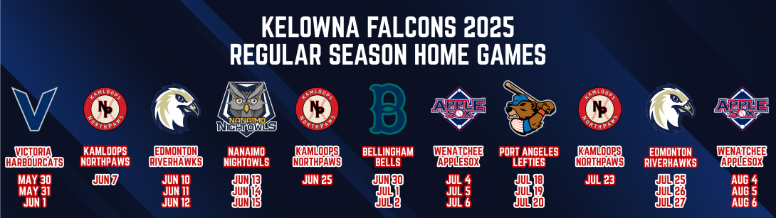 Kelowna Falcons 2025 Regular Season Home Games